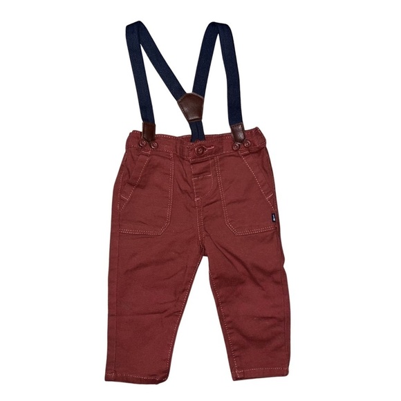 OshKosh B’Gosh Baby B’Gosh Rust Colored Pants with Suspenders Size 9 Months - Picture 2 of 6